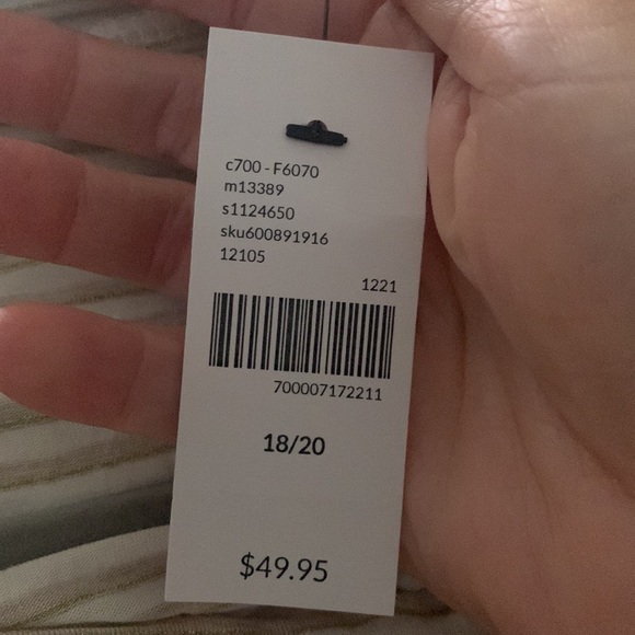 NWT Lane Bryant Cream Gold Striped Boat Neck Casual Top 18 20 - Picture 5 of 5